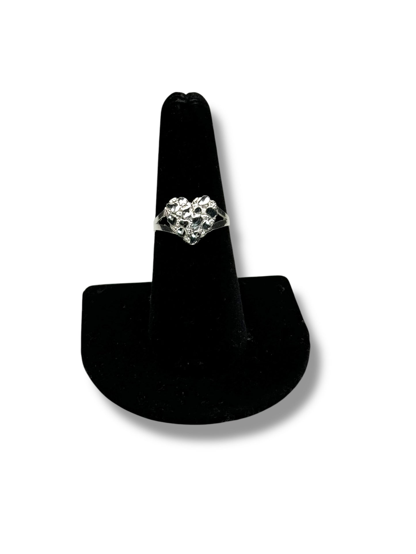 925 Sterling Silver Heart Nugget Ring