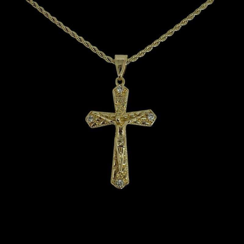 Jesus Christ Cross Nugget Necklace