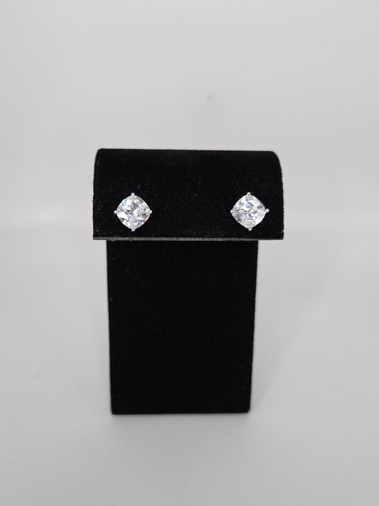 925 Circular CZ Stone Earrings for Men