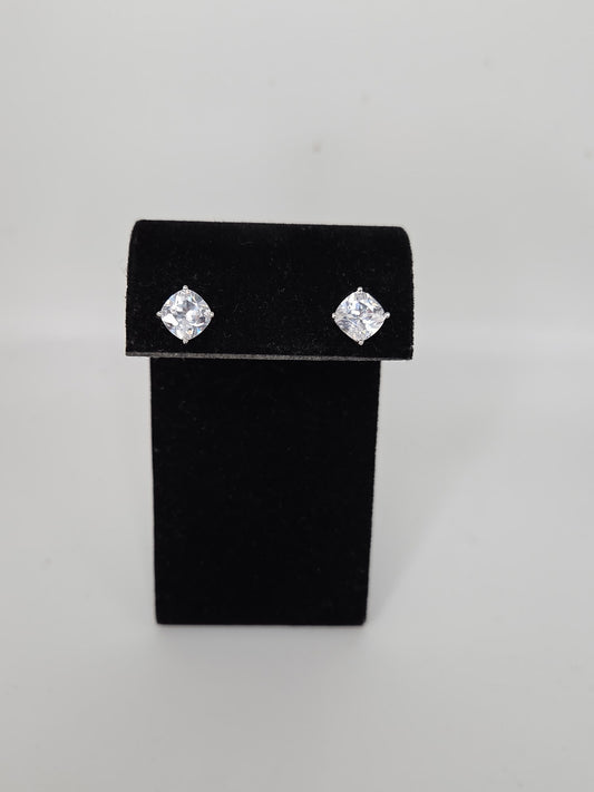 925 Circular CZ Stone Earrings for Men