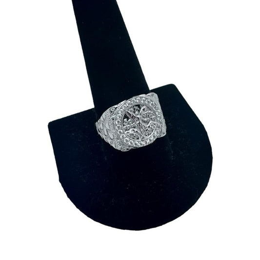 925 Big Saint Michael Centenario Nugget Ring