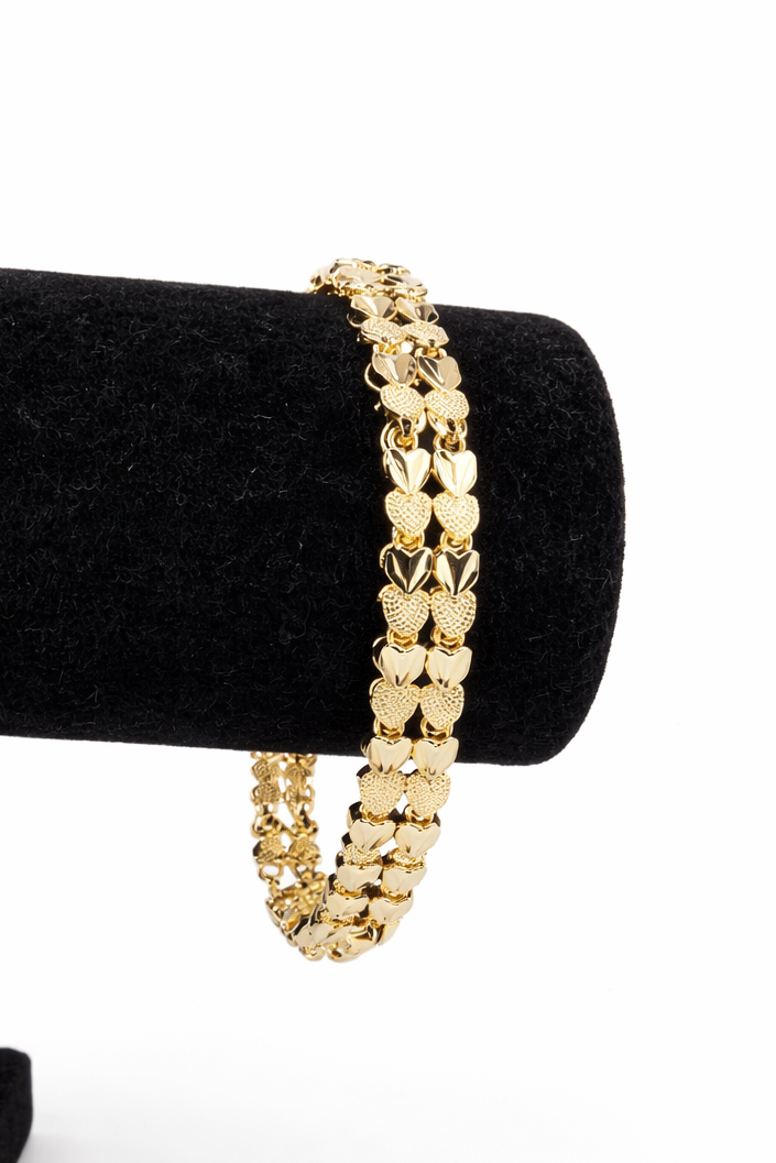 Gold Heart Stack Bracelet