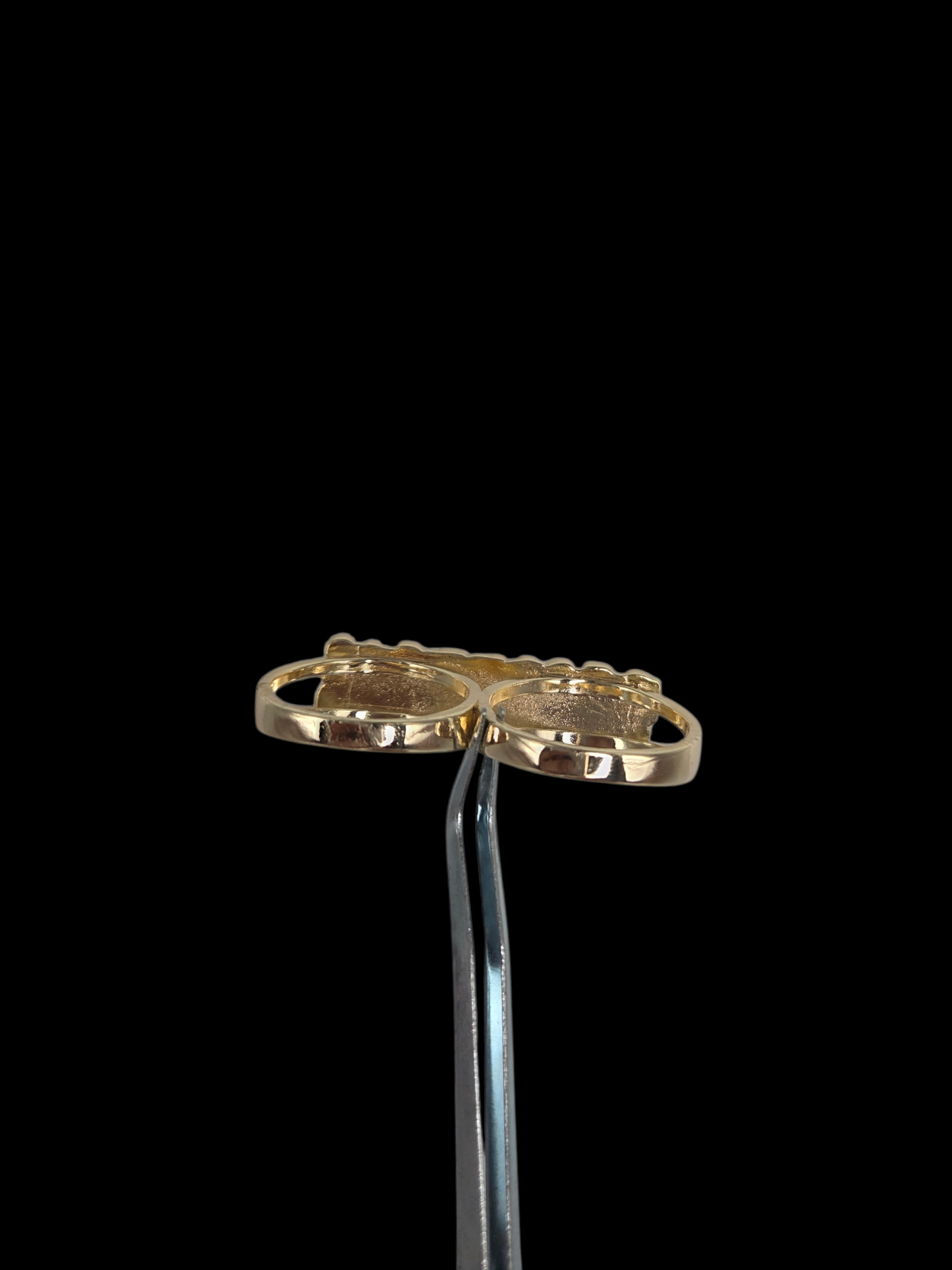 2 Finger Diamond Cut Nugget Ring