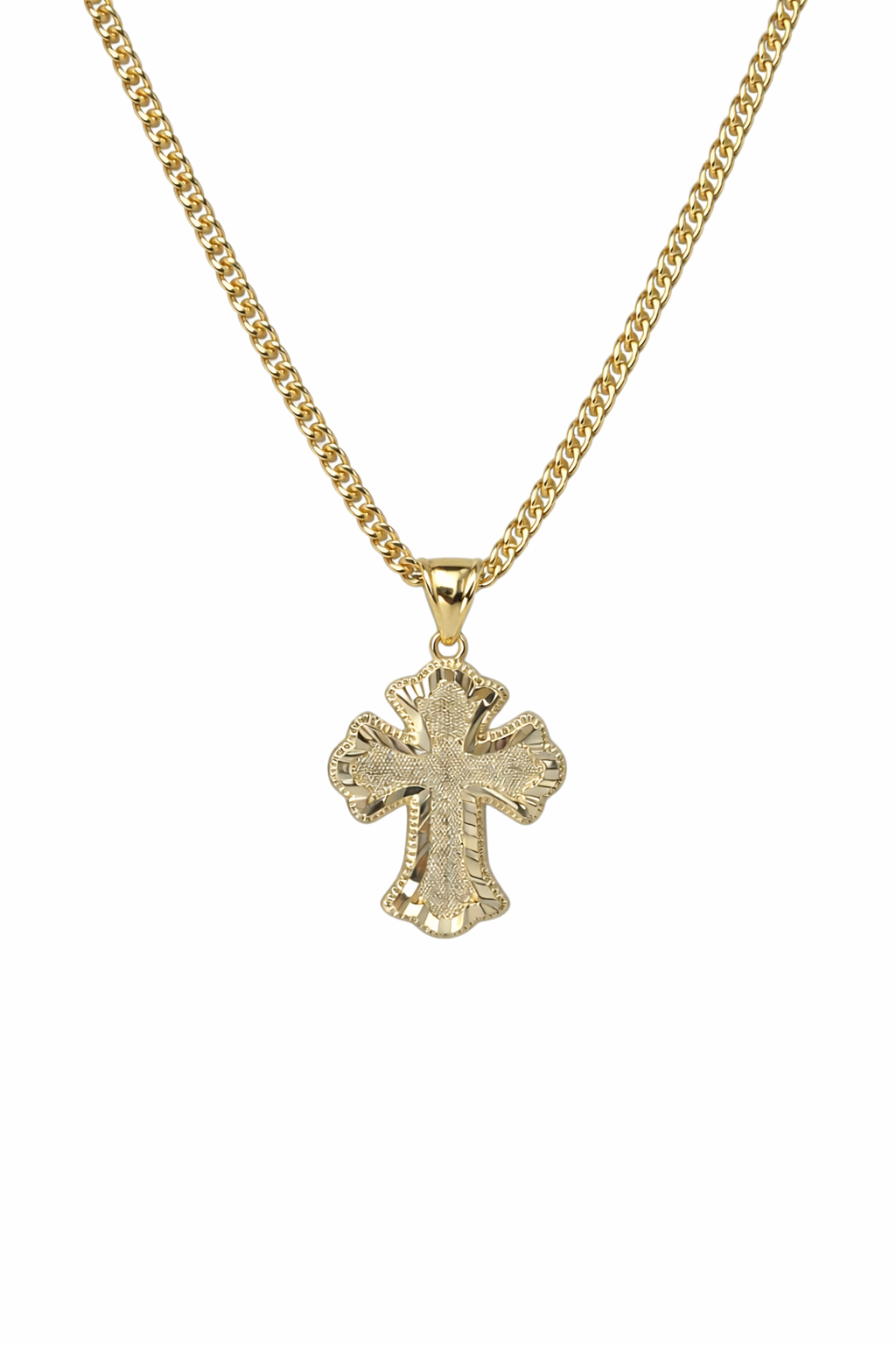 Classic Diamond Cut Cross Necklace