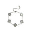 Silver & White Clover Bracelet