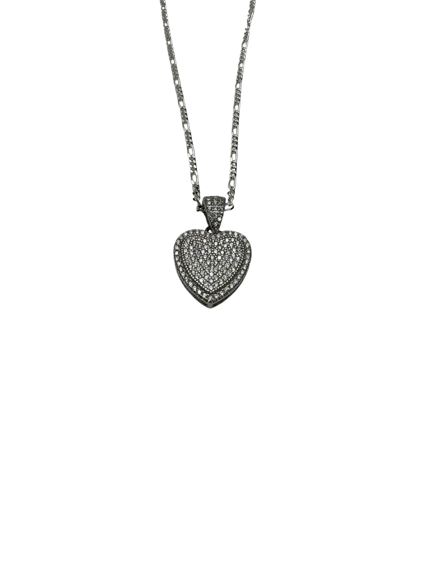 925 Sterling Silver Heart Stone Necklace