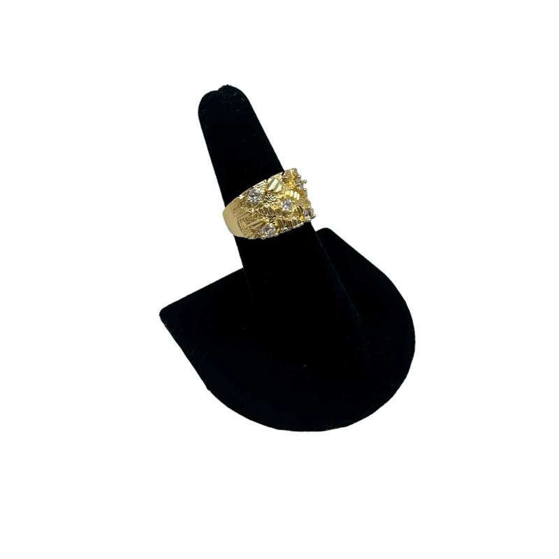Nugget Ring With CZ Stones