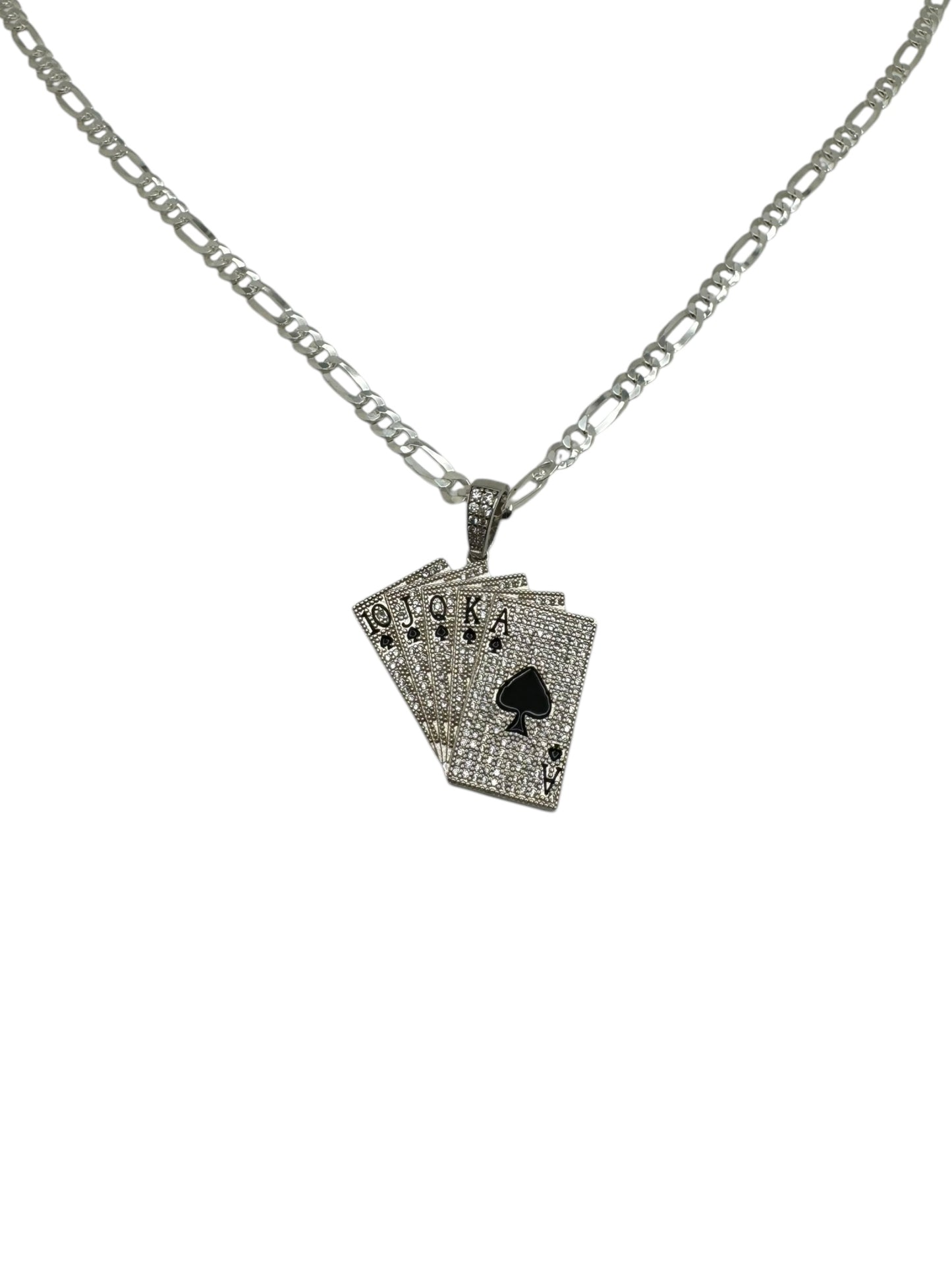 925 Poker Deck Card Necklace