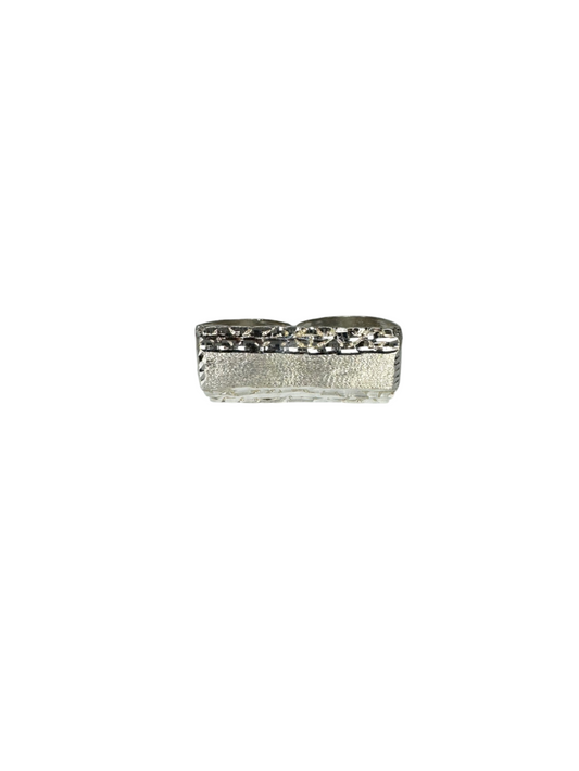 2 Finger Nugget Ring with Plating- 925 Sterling Silver