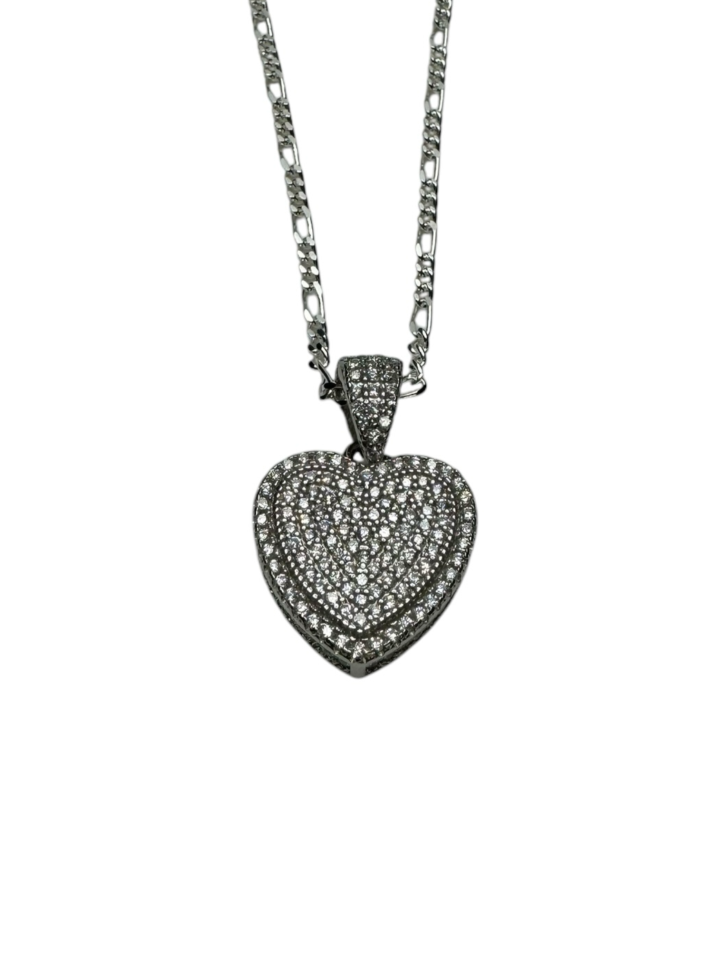 925 Sterling Silver Heart Stone Necklace