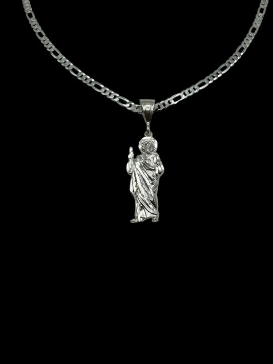 925 Sterling Silver Full Body Saint Jude Necklace