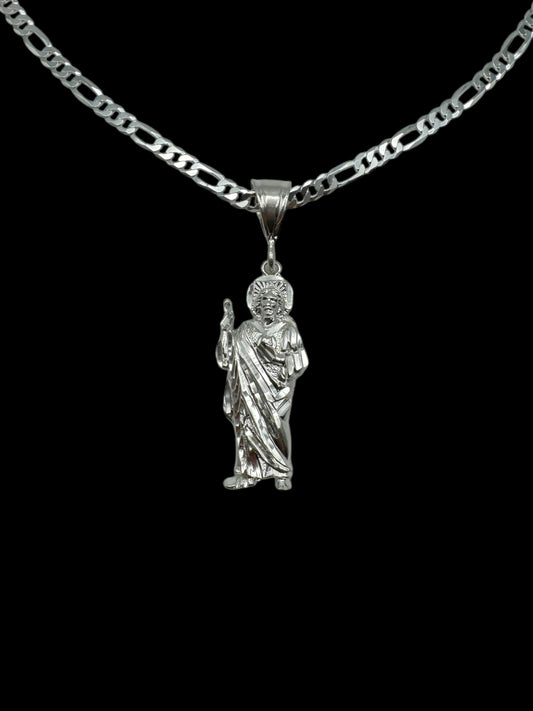 925 Sterling Silver Full Body Saint Jude Necklace