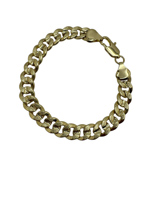 Thick Diamond Cut Cuban Bracelet