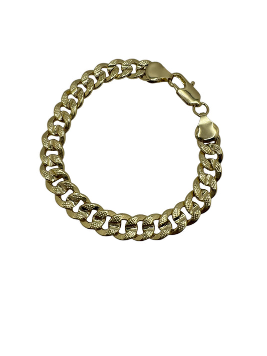 Thick Diamond Cut Cuban Bracelet