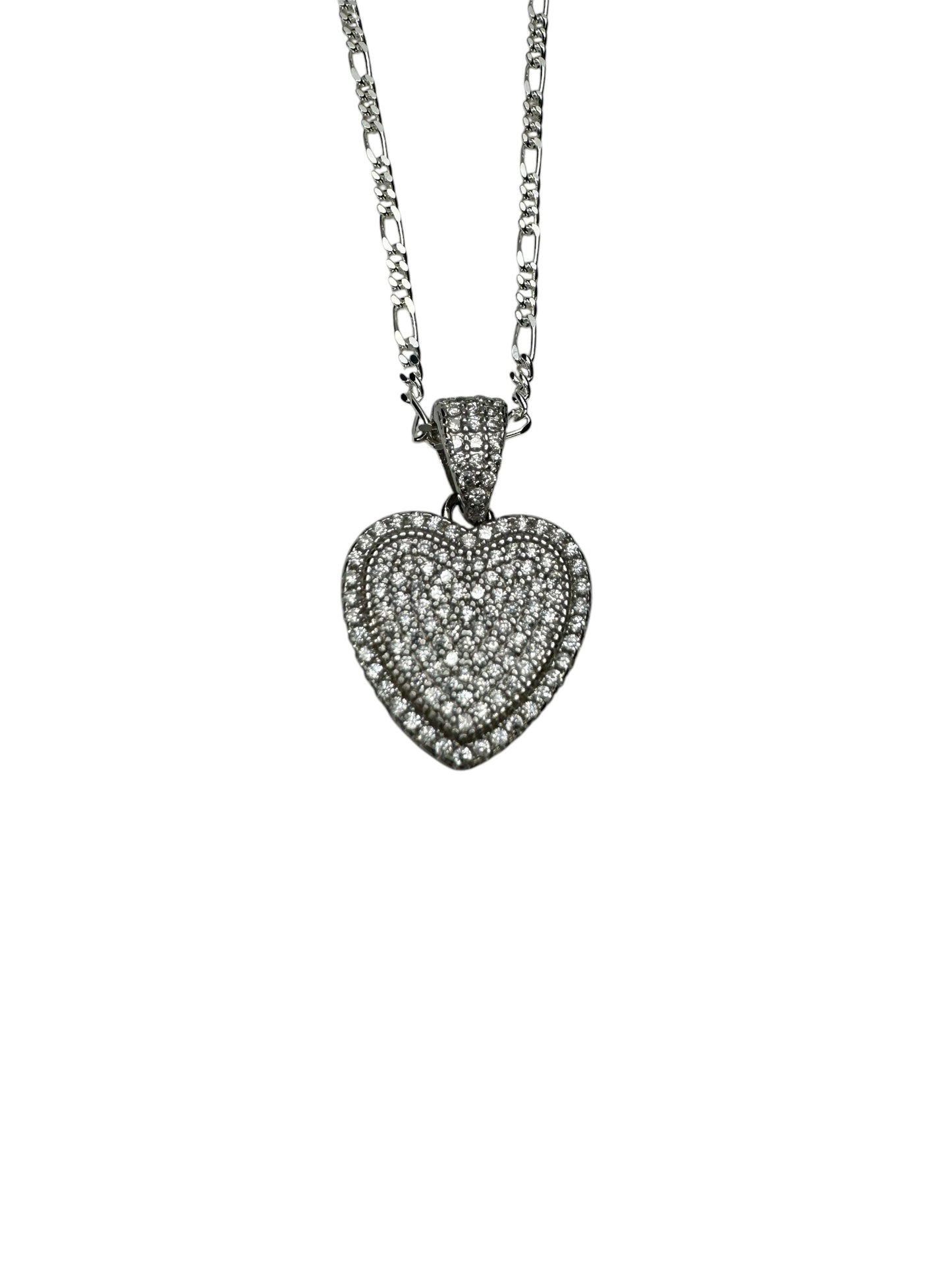 925 Sterling Silver Heart Stone Necklace