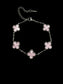 Pink and Silver Clover Bracelet