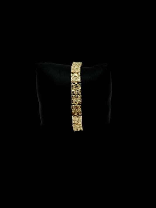 Medium ( 10mm ) Gold Nugget Bracelet 8”