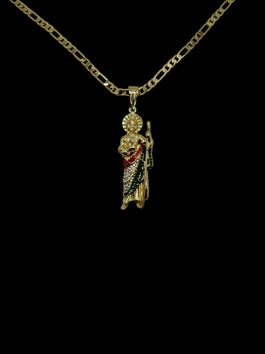 San Judas Mexico Flag Necklace