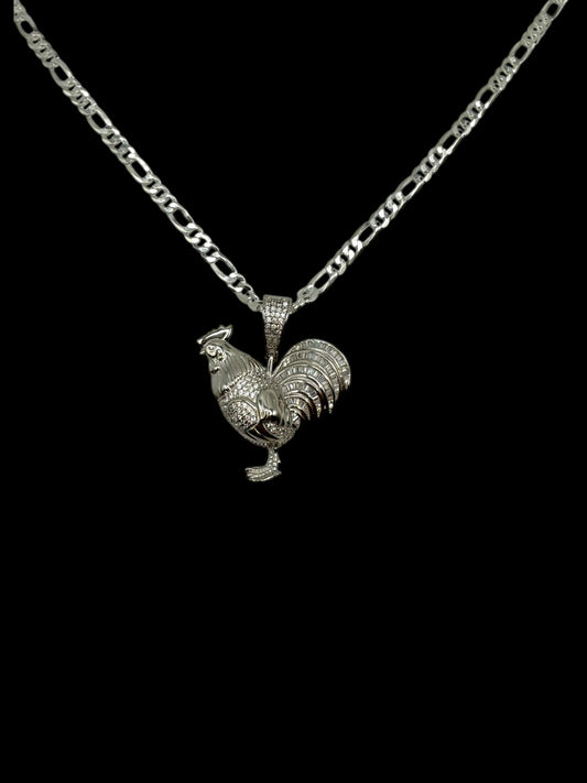 925 Sterling Silver Rooster Necklace