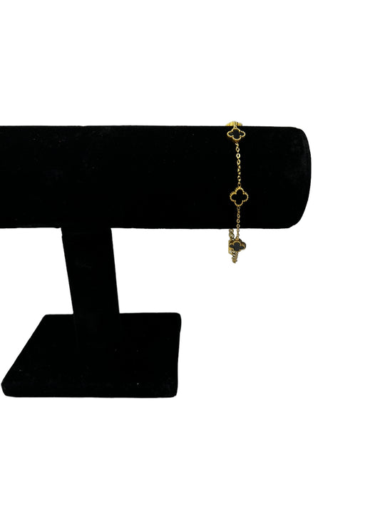 Stainless Steel Black Clover Bracelet