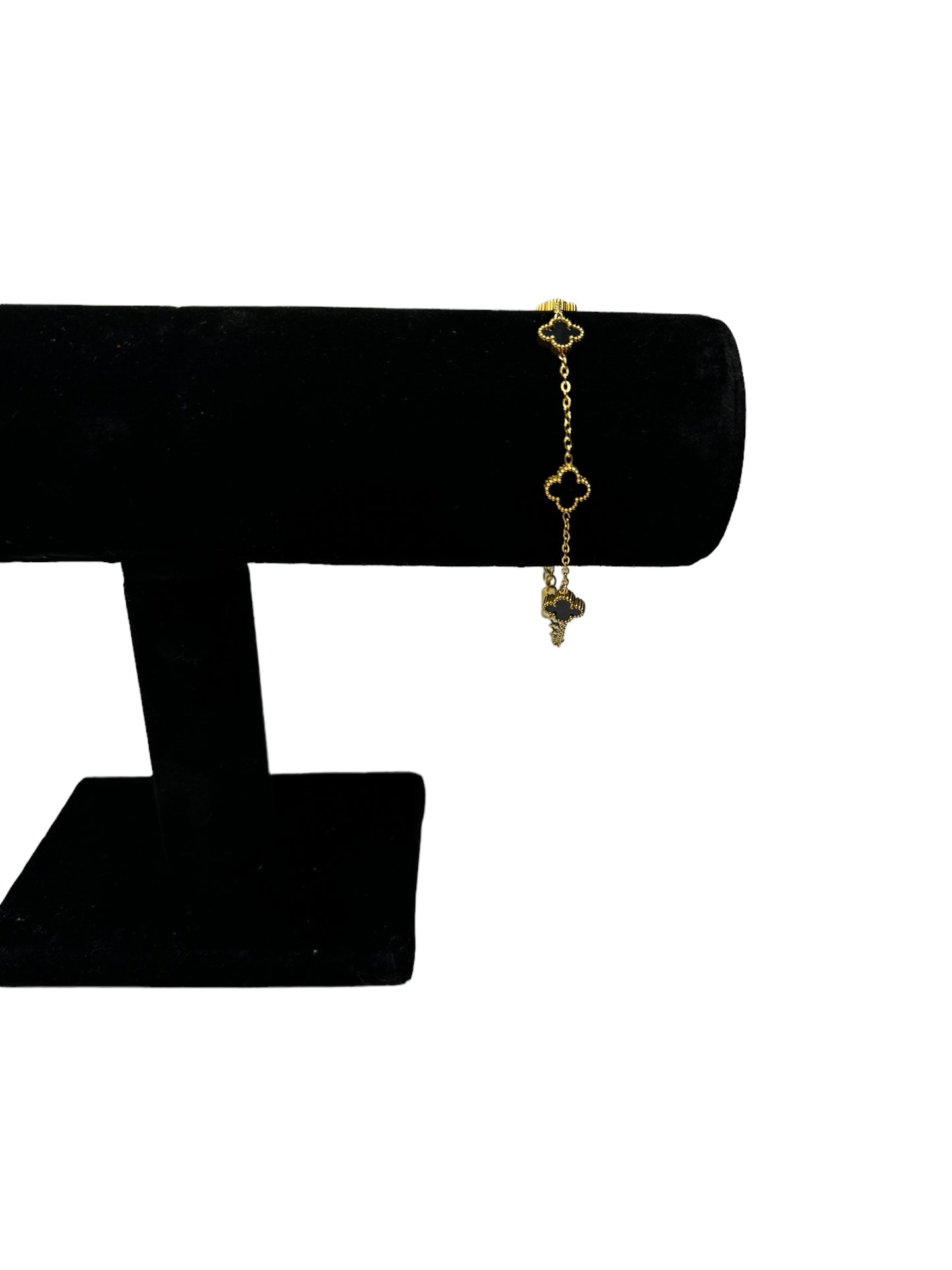 Stainless Steel Black Clover Bracelet