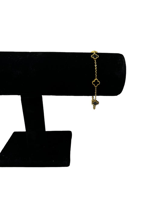 Stainless Steel Black Clover Bracelet