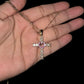 Pink and Green Heart Cross Necklace