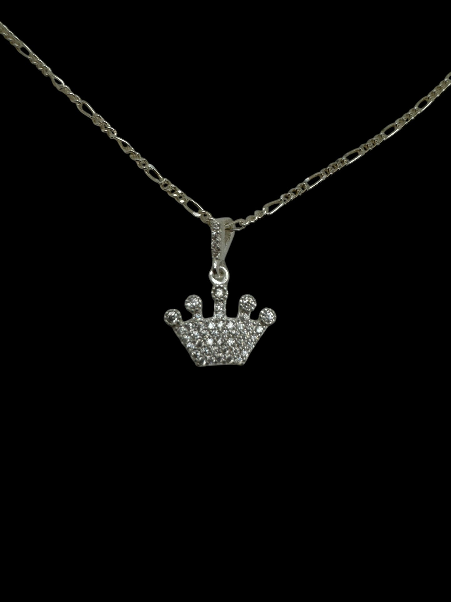 925 Sterling Silver Crown Necklace
