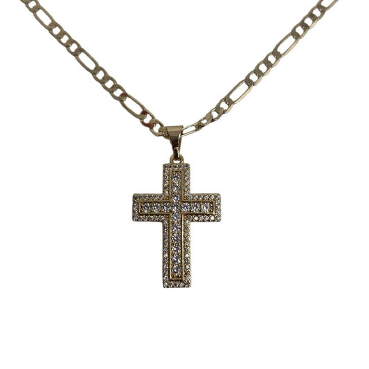 Cross Stone Necklace - 18k Gold Filled