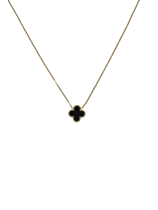 Stainless Steel Black Clover Necklace