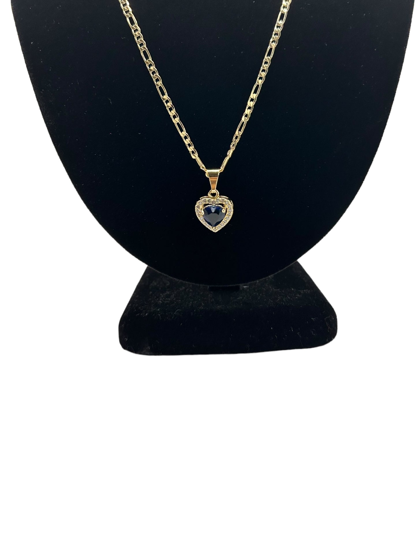 Navy Blue Heart Necklace