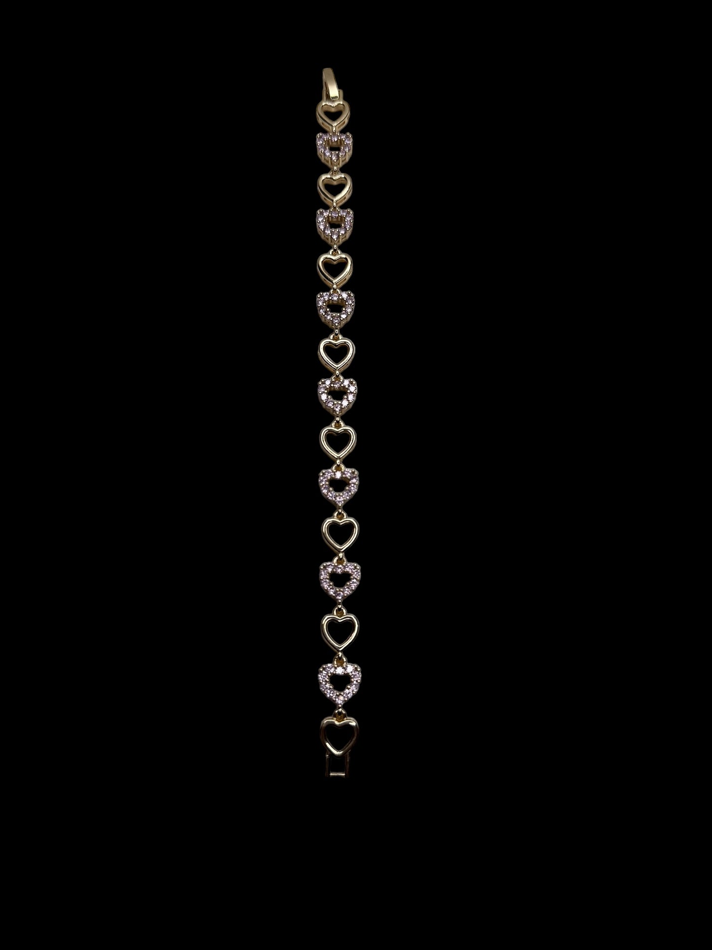 Pink & Clear Heart Bracelet