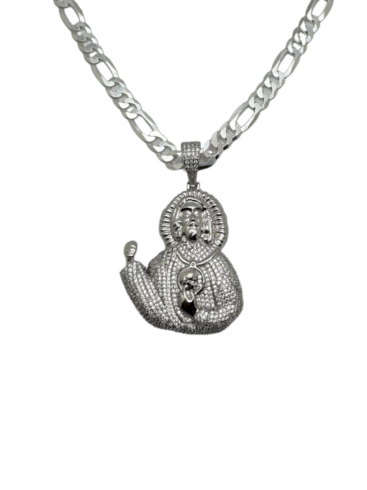 925 Half Body San Judas Necklace