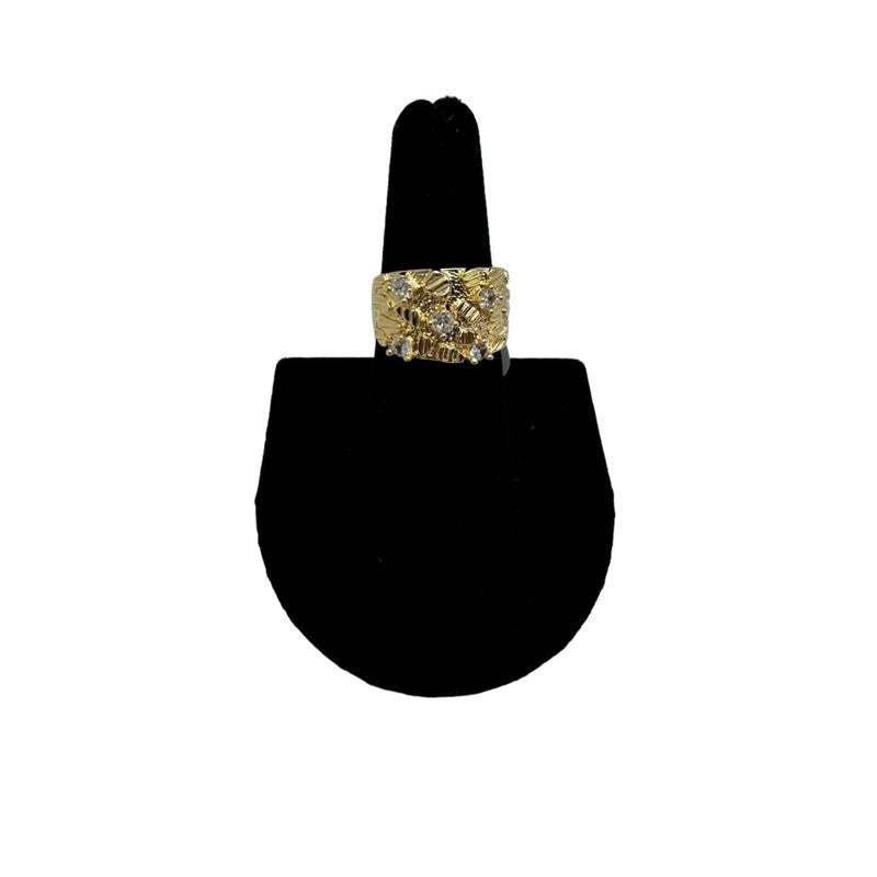 Nugget Ring With CZ Stones