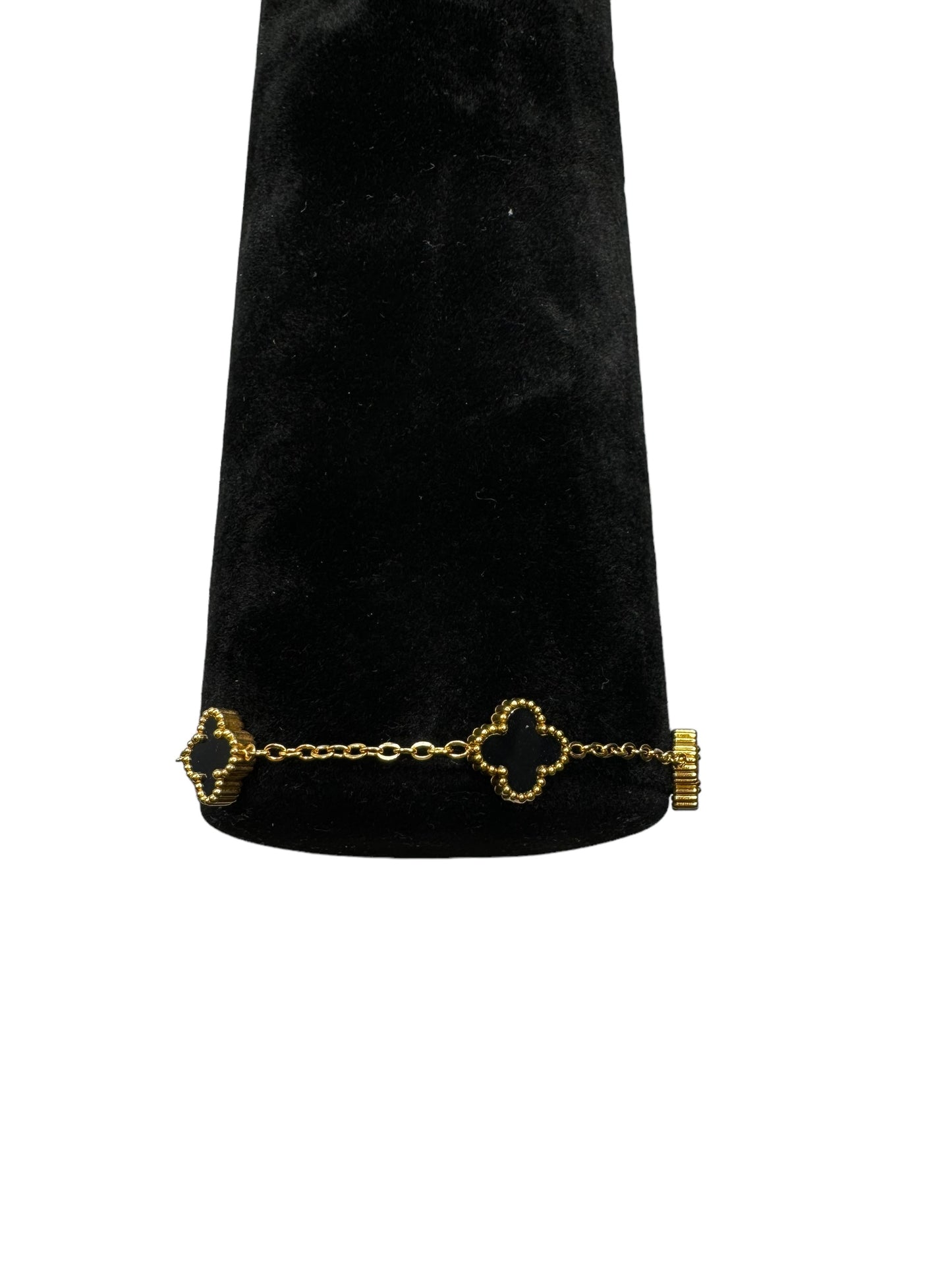 Stainless Steel Black Clover Bracelet