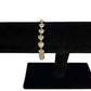 Heart Stone Gold Bracelet 7.5” Cubic Zirconia Stones Rhinestone Decorated Bangle for Women