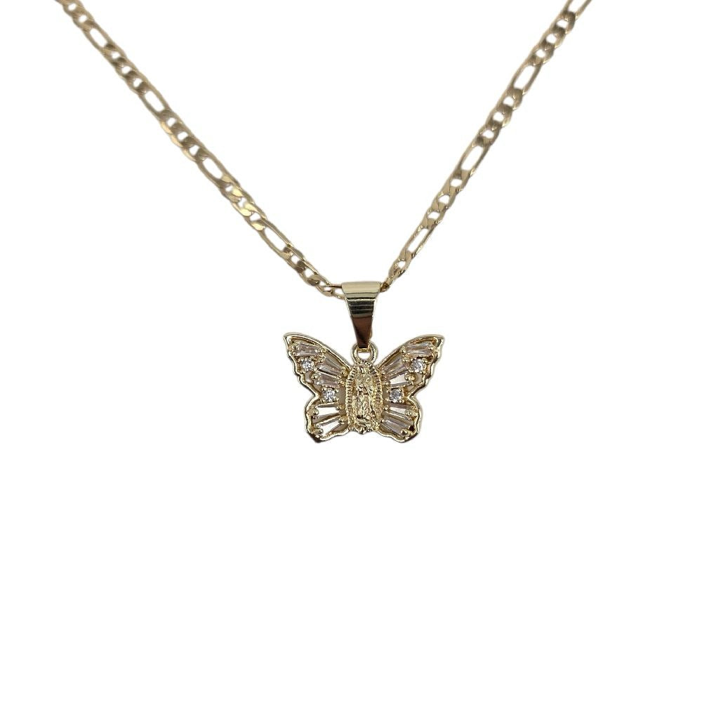 Virgin Mary Small Butterfly Necklace