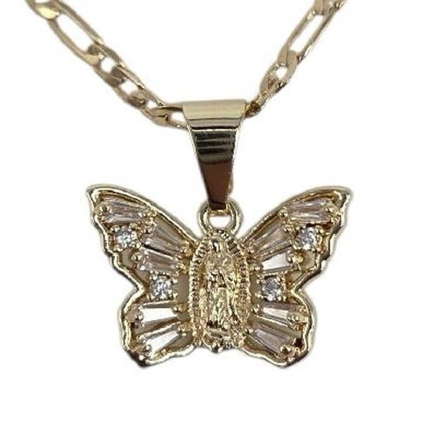 Virgin Mary Small Butterfly Necklace