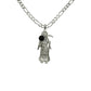 925 Santa Muerte Necklace Black Stone
