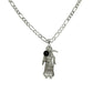 925 Santa Muerte Necklace Black Stone