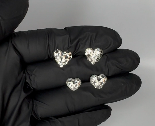 925 Heart Nugget Small Earrings