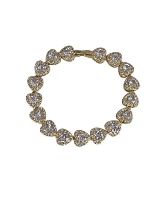 Icy Clear Heart Bracelet