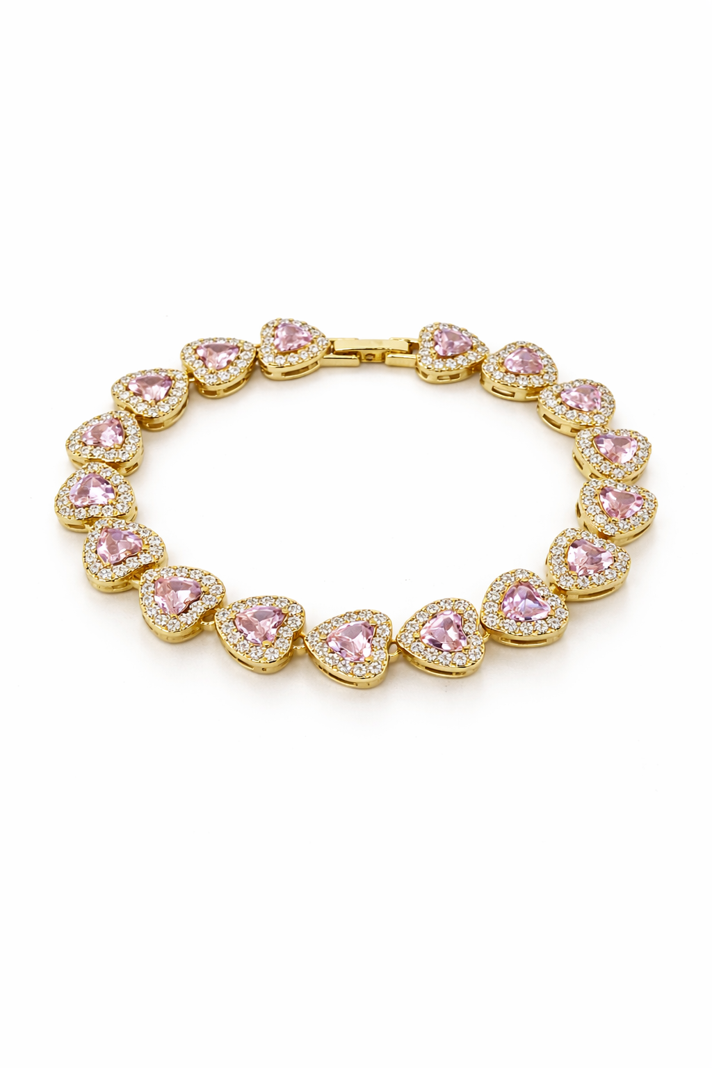 Icy Pink Heart Bracelet