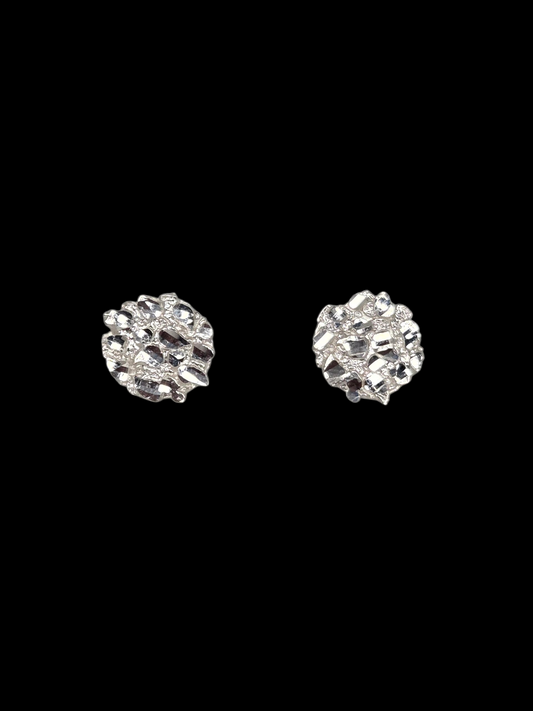 925 Circle Nugget Earrings