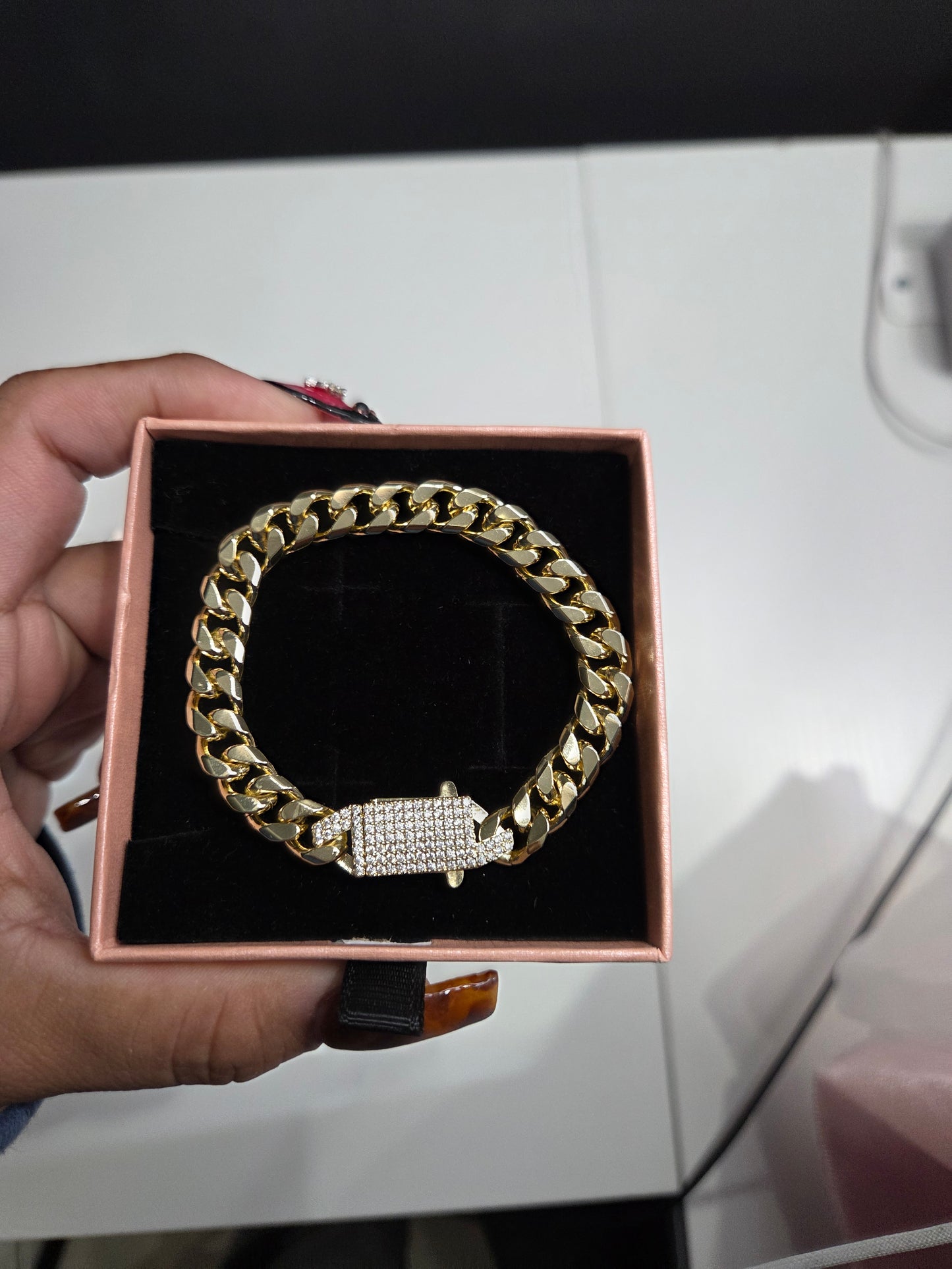 Thick Cuban Box Lock Bracelet For Men And Women