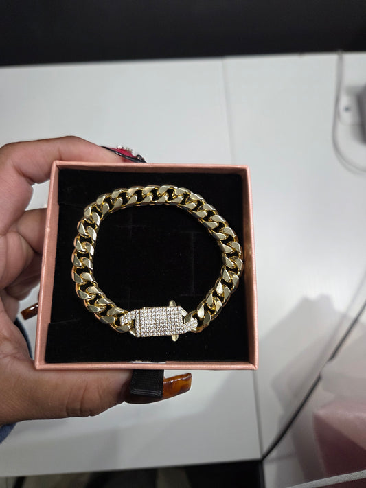Thick Cuban Box Lock Bracelet For Men And Women