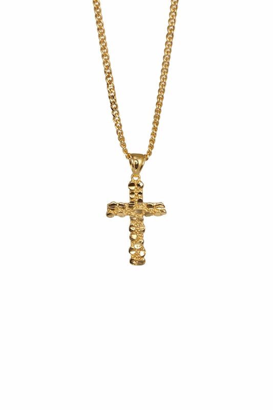Small Cross Nugget Necklace