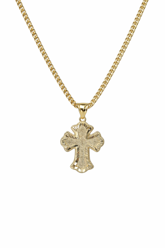 Classic Diamond Cut Cross Necklace