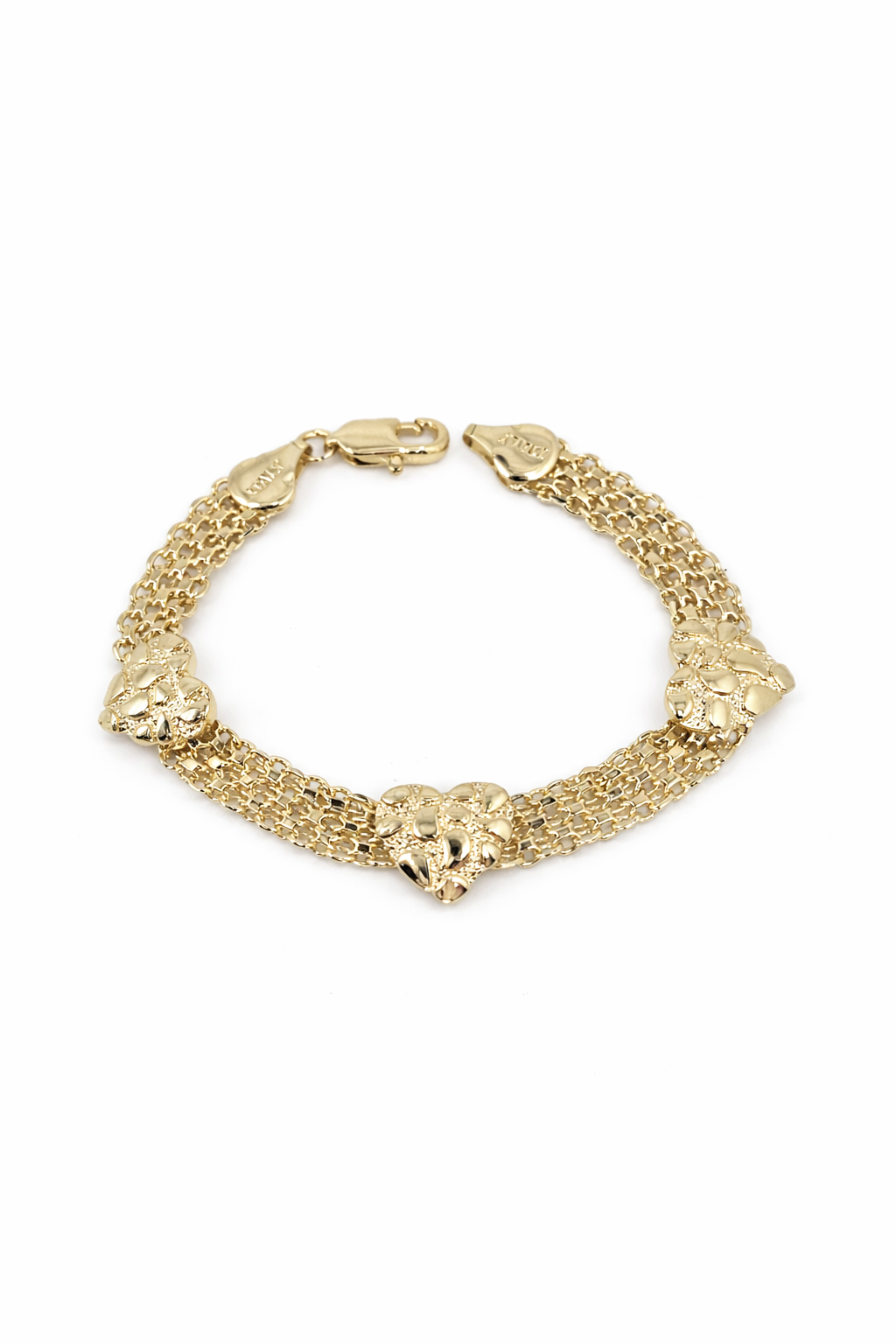 Gold Heart Nugget Bracelet