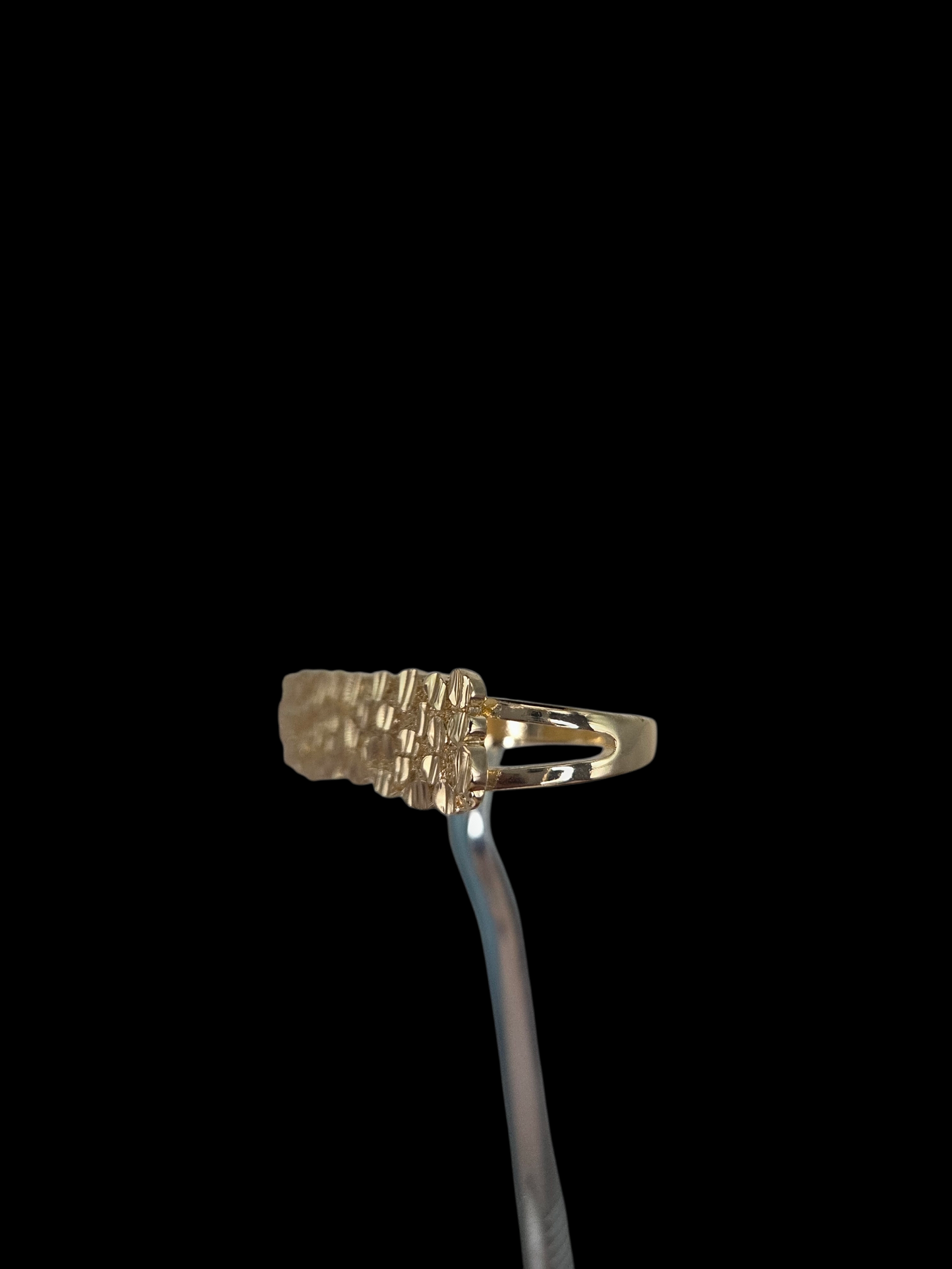 2 Finger Diamond Cut Nugget Ring